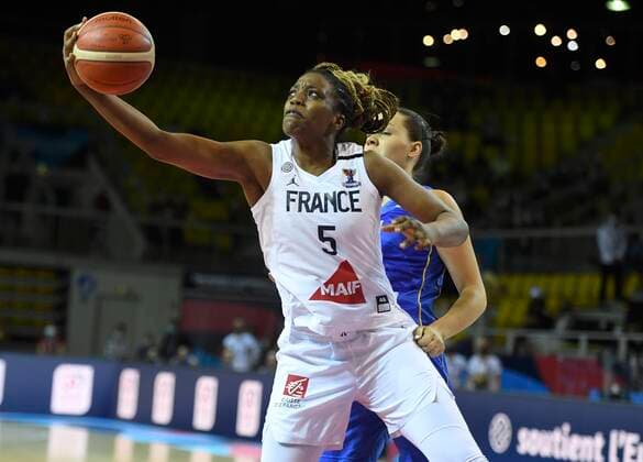 STRASBOURG, FRANCE - JUNE 23: Endene Miyen of France pictured during FIBA Women s Eurobasket match between France and Bosnia on june 23, 2021 in Strasbourg, France, 23 06 2021 BASKET BALL : France Vs Bosnie - Women s Eurobasket - 23 06 2021 Photonews Panoramic 