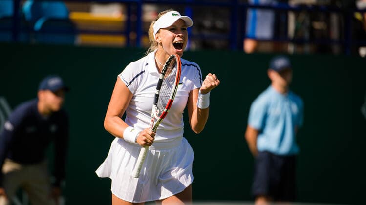 June 23, 2021: Anett Kontaveit of Estonia in action during her second-round match at the 2021 Viking International WTA, Tennis Damen 500 tennis tournament against Bianca Andreescu of Canada - ZUMAa181 20210623_zaa_a181_099 Copyright: xRobxPrangex