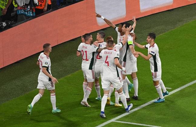 FUSSBALL Euro 2021 GRUPPE C Spiel 36 in Muenchen Deutschland - Ungarn 23.06.2021 Torjubel nach dem 1:0 durch Adam Szalai