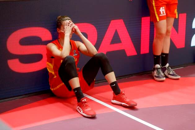 Spain s Queral Casas reacts at the end of the Eurobasket 2021 quarterfinal match between Spain and Serbia, played in Fuente de San Luis arena, Valencia, Spain, 23 June 2021. Spain vs Serbia !ACHTUNG: NUR REDAKTIONELLE NUTZUNG!  Copyright: xKaixForsterlingx GRAFCVA6475 20210623-02a7ee11b974db2c11a4c9a1da0ce1645af5cb6d