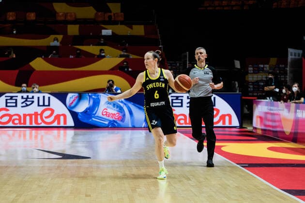 Belarus v Sweden - Women s EuroBasket 2021 Sweden s guard Frida Eldebrink in action during EuroBasket 2021 quarter-finals match between Belarus and Sweden at Fuente de Sant Luis pavilion on June 23, 2021 in Valencia, Spain. Valencia Spain reinorenon-notitle210623_npalt  Copyright: xJonxImanolxReinox