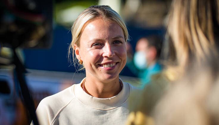 June 23, 2021: Anett Kontaveit of Estonia talks to the media after her second-round match at the 2021 Viking International WTA, Tennis Damen 500 tennis tournament - ZUMAa181 20210623_zaa_a181_150 Copyright: xRobxPrangex