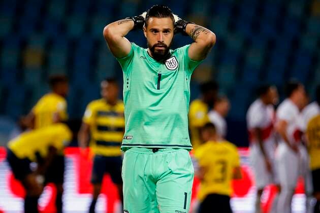 Hernan Galindez from Ecuador reacts today, during a match for Group B of the Copa America at the Pedro Ludovico Teixeira Olympic Stadium in Goiania, Brazil, 23 June 2021. Ecuador - Peru !ACHTUNG: NUR REDAKTIONELLE NUTZUNG!  Copyright: xAlbertoxValdesx AME8032 20210623-3f66f7f25ca16a17c7e7d71f457b6b05a8cbd49a