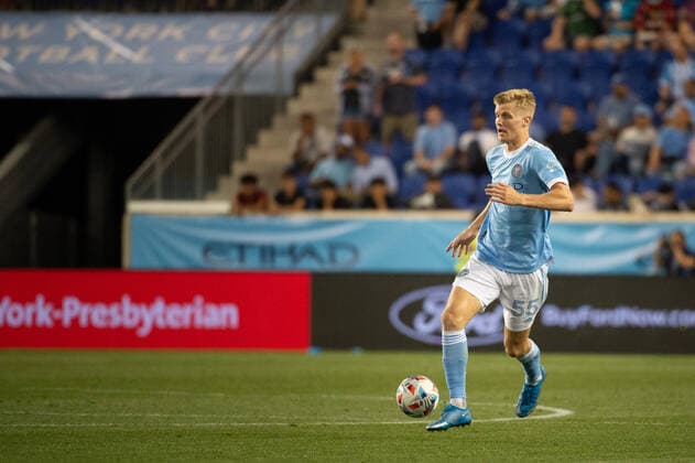 June 23, 2021, Harrison, NJ, US: New York City FC midfielder KEATON PARKS 55 runs with the ball during a regular season game at Red Bull Arena in Harrison, NJ. New York City FC defeats Atlanta United 1-0 Harrison US - ZUMAs192 20210623_zap_s192_025 Copyright: xMarkxSmithx