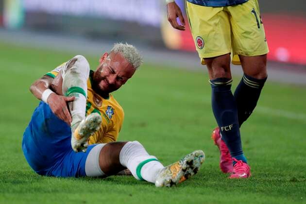 Brazil s Neymar reacts today, during a match for Group B of the Copa America at the Nilton Santos Olympic Stadium in Rio de Janeiro, Brazil, 23 June 2021. Brazil - Colombia !ACHTUNG: NUR REDAKTIONELLE NUTZUNG!  Copyright: xAndrexCoelhox AME8086 20210624-d0b251573749898e34c6212d3a520bc3581a25fe