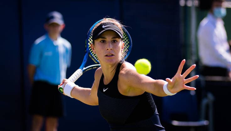 Sport Bilder des Tages June 23, 2021: Belinda Bencic of Switzerland during her second round match at the 2021 Viking International WTA, Tennis Damen 500 tennis tournament against Viktorija Golubic of Switzerland - ZUMAa181 20210623_zaa_a181_172 Copyright: xRobxPrangex