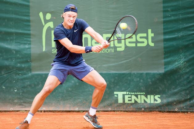 June 24, 2021, Milan, Italy: Milan, Italy, Aspria Harbour Club, June 24, 2021, RUNE Holger Danish player... during ATP, Tennis Herren Challenger Milano 2021 - Tennis Internationals Tennis Internationals - ATP Challenger Milano 2021, milan, Italy - ZUMAl164 20210624_zsa_l164_034 Copyright: xValerioxOrigox