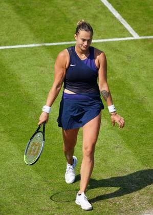 Mandatory Credit: Photo by Dave Shopland BPI Shutterstock (12167170e) Aryna Sabalenka dejection Viking International Championships, Day Six, Tennis, Eastbourne, East Sussex, UK - 24 June 2021 Viking International Championships, Day Six, Tennis, Eastbourne, East Sussex, UK - 24 June 2021 Copyright: xDavexShopland BPI Shutterstockx 12167170e