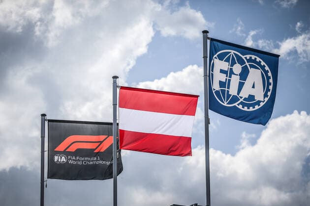 FORMULA 1 - GP of Styria 2021 SPIELBERG,AUSTRIA,24.JUN.21 - MOTORSPORTS, FORMULA 1 - Grand Prix of Styria, Red Bull Ring, preview. Image shows a feature of flags.  GEPAxpictures xManfredxBinder
