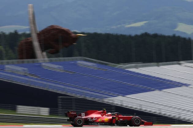 55 Carlos Sainz (ESP, Scuderia Ferrari Mission Winnow), F1 Grand Prix of Styria at Red Bull Ring on June 25, 2021 in Spielberg, Austria. (Photo by HOCH ZWEI Italy Photo Press) (Verwendung nur in Deutschland - GERMANY ONLY) *** 55 Carlos Sainz ESP, Scuderia Ferrari Mission Winnow , F1 Grand Prix of Styria at Red Bull Ring on June 25, 2021 in Spielberg, Austria Photo by HOCH ZWEI Italy Photo Press Use only in Germany GERMANY ONLY 