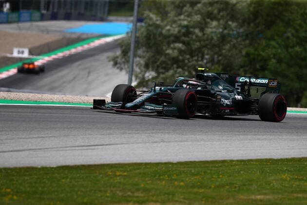Formula 1 Styrian Gran Prix 2021 Sebastian Vettel of Aston Martin on track during free practice of Styrian Formula 1 Gran Prix 2021 Spielberg Red Bull Ring Austria Copyright: xBasilex