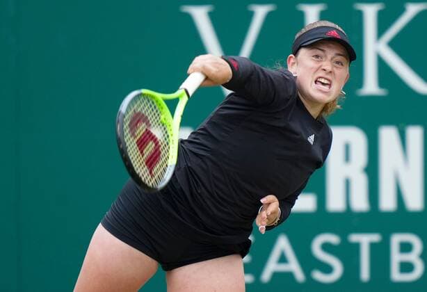 Mandatory Credit: Photo by Dave Shopland BPI Shutterstock (12168980br) Latvia s Jelena Ostapenko action Viking International Championships, Day Seven, Tennis, Eastbourne, East Sussex, UK - 25 June 2021 Viking International Championships, Day Seven, Tennis, Eastbourne, East Sussex, UK - 25 June 2021 Copyright: xDavexShopland BPI Shutterstockx 12168980br