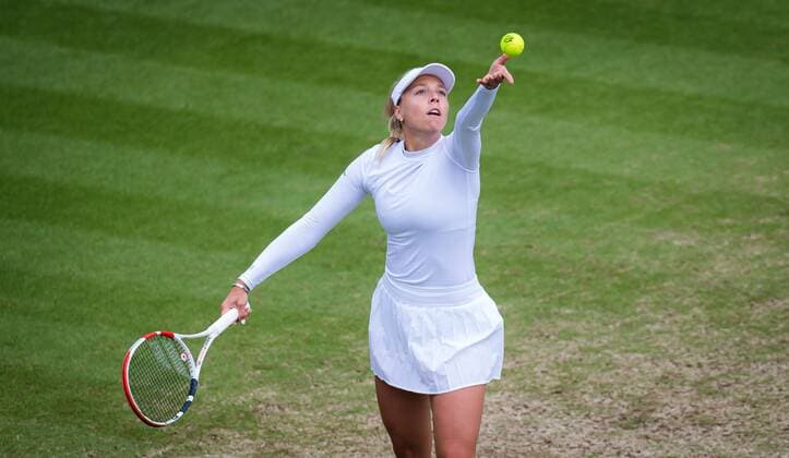 Mandatory Credit: Photo by Rob Prange Shutterstock (12168976u) Anett Kontaveit of Estonia in action during the final of the 2021 Viking International WTA, Tennis Damen 500 tennis tournament Viking International Championships, Day Eight, Tennis, Eastbourne, East Sussex, UK - 26 June 2021 Viking International Championships, Day Eight, Tennis, Eastbourne, East Sussex, UK - 26 June 2021 Copyright: xRobxPrange Shutterstockx 12168976u