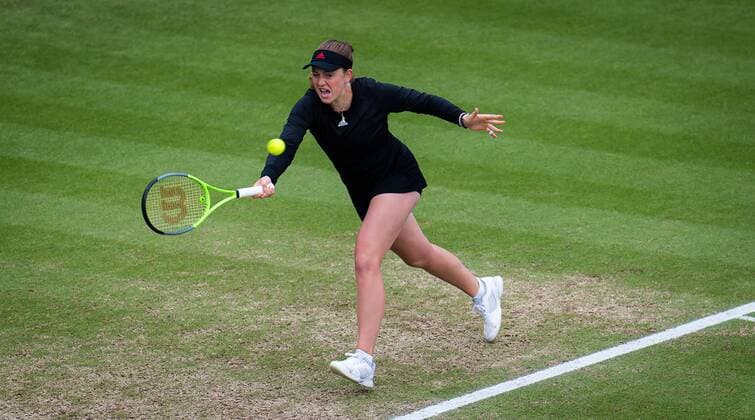 Mandatory Credit: Photo by Rob Prange Shutterstock (12168976x) Jelena Ostapenko of Latvia in action during the final of the 2021 Viking International WTA, Tennis Damen 500 tennis tournament Viking International Championships, Day Eight, Tennis, Eastbourne, East Sussex, UK - 26 June 2021 Viking International Championships, Day Eight, Tennis, Eastbourne, East Sussex, UK - 26 June 2021 Copyright: xRobxPrange Shutterstockx 12168976x