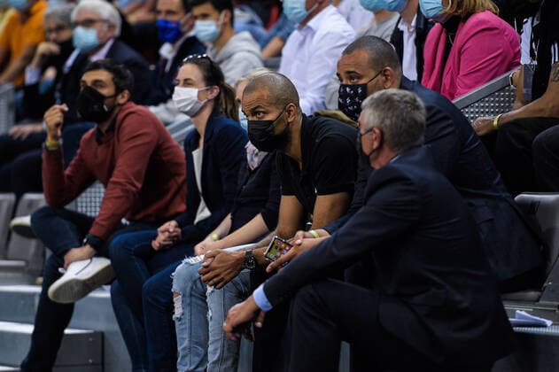 Tony PARKER ( president Lyon ) - M Pokora ( chanteur ) BASKET : Dijon vs Lyon - Final 4 - Rouen - 26 06 2021 FedericoPestellini Panoramic 