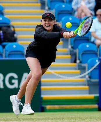 Mandatory Credit: Photo by Dave Shopland BPI Shutterstock (12168982ci) Championship winner Latvia s Jelena Ostapenko in action Viking International Championships, Day Eight, Tennis, Eastbourne, East Sussex, UK - 26 June 2021 Viking International Championships, Day Eight, Tennis, Eastbourne, East Sussex, UK - 26 June 2021 Copyright: xDavexShopland BPI Shutterstockx 12168982ci