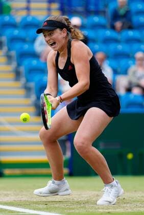 Mandatory Credit: Photo by Dave Shopland BPI Shutterstock (12168982bx) Championship winner Latvia s Jelena Ostapenko in action Viking International Championships, Day Eight, Tennis, Eastbourne, East Sussex, UK - 26 June 2021 Viking International Championships, Day Eight, Tennis, Eastbourne, East Sussex, UK - 26 June 2021 Copyright: xDavexShopland BPI Shutterstockx 12168982bx
