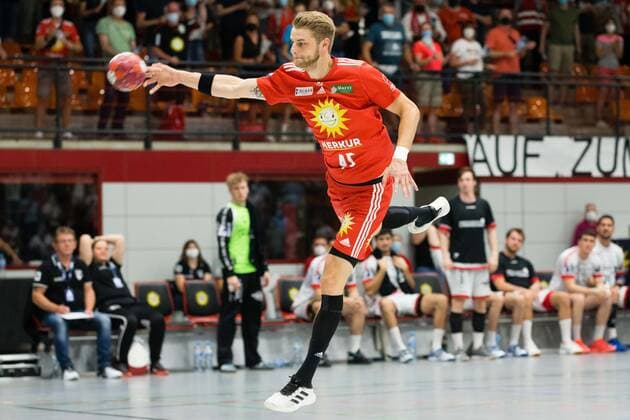 Jan-Eric Speckmann (TuS N-Luebbecke 45) GER, Handball, 2. Bundesliga, TuS N-Luebbecke gegen TuS Ferndorf, 26.06.2021 Luebbecke