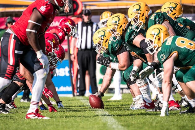 GFL German Football League Potsdam Royals vs Cologne Crocodiles 26.06.2021 GFL, Potsdam Royals - Cologne Crocodiles; Karl-Liebknecht - Stadion Potsdam, 26.06.2021 Copyright: xBEAUTIFULxSPORTS NicolxMarschallx