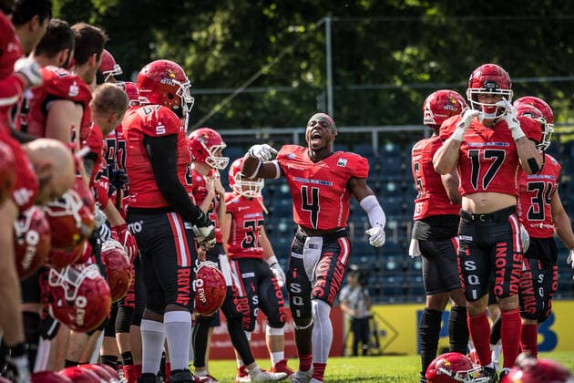 GFL German Football League Potsdam Royals vs Cologne Crocodiles 26.06.2021 GFL, Potsdam Royals - Cologne Crocodiles; Karl-Liebknecht - Stadion Potsdam, 26.06.2021 Copyright: xBEAUTIFULxSPORTS NicolxMarschallx