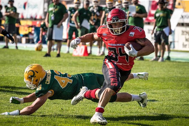 GFL German Football League Potsdam Royals vs Cologne Crocodiles 26.06.2021 GFL, Potsdam Royals - Cologne Crocodiles; Karl-Liebknecht - Stadion Potsdam, 26.06.2021 Copyright: xBEAUTIFULxSPORTS NicolxMarschallx
