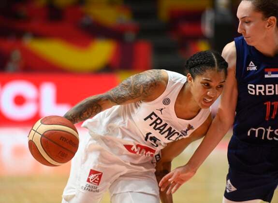 VALENCIA, SPAIN - JUNE 27: Gabby Williams of France pictured during finale of FIBA Women s Eurobasket match between France and Serbia on june 27, 2021 in Valencia, Spain 27 06 2021 BASKET BALL FEMININ : France vs Serbie - FIBA Women s Eurobasket - Finale - Valence - 27 06 2021 PhotoNews Panoramic 