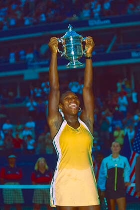 Serena Williams 1999 US Open Tennis Serena Williams (USA) wins her first Grand Slam at the 1999 US Open Tennis Championship New York Arthur Ashe Stadium, USTA Billi NY United States Copyright: xChrisxTrotman Duomo PCNx TN0372_107919