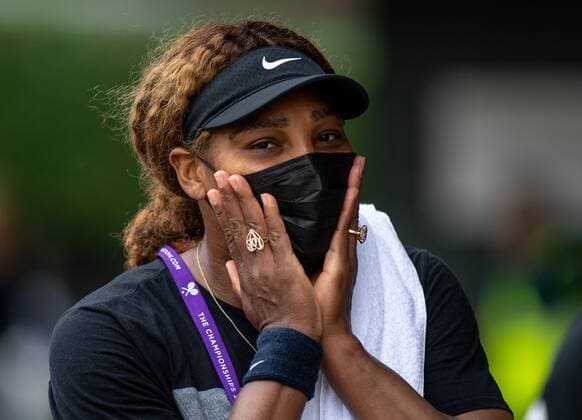 Mandatory Credit: Photo by AELTC Shutterstock (12172322j) Serena Williams (USA) walks from the Aorangi Practice Courts after a practice session ahead of The Championships 2021 Wimbledon Tennis Championships, Preparations, The All England Lawn Tennis and Croquet Club, London, UK - 27 Jun 2021 Editorial Use Only Wimbledon Tennis Championships, Preparations, The All England Lawn Tennis and Croquet Club, London, UK - 27 Jun 2021 Editorial Use Only  Copyright: xAELTC Shutterstockx 12172322j
