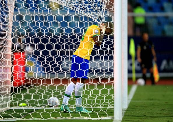 GOIANIA, BRAZIL - JUNE 27: Gabriel Barbosa of Brazil reacts ,during the match between Brazil and Ecuador as part of Conmebol Copa America Brazil 2021 at Estadio Olimpico on June 27, 2021 in Goiania, Brazil. SPO, SOC 
