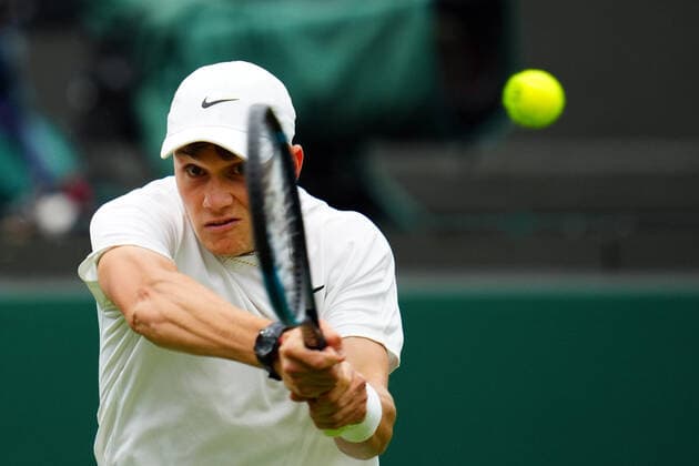 Mandatory Credit: Photo by Javier Garcia BPI Shutterstock (12172248bm) Jack Draper during his first round match Wimbledon Tennis Championships, Day 1, The All England Lawn Tennis and Croquet Club, London, UK - 28 Jun 2021 Wimbledon Tennis Championships, Day 1, The All England Lawn Tennis and Croquet Club, London, UK - 28 Jun 2021  Copyright: xJavierxGarcia BPI Shutterstockx 12172248bm