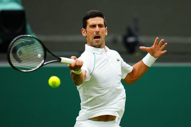 Sport Bilder des Tages Mandatory Credit: Photo by Javier Garcia BPI Shutterstock (12172248bt) Novak Djokovic during his first round match Wimbledon Tennis Championships, Day 1, The All England Lawn Tennis and Croquet Club, London, UK - 28 Jun 2021 Wimbledon Tennis Championships, Day 1, The All England Lawn Tennis and Croquet Club, London, UK - 28 Jun 2021  Copyright: xJavierxGarcia BPI Shutterstockx 12172248bt