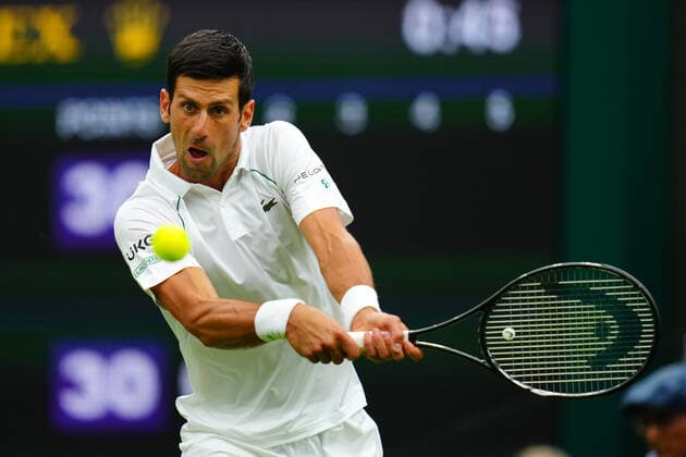 Mandatory Credit: Photo by Javier Garcia BPI Shutterstock (12172248do) Novak Djokovic during his first round match Wimbledon Tennis Championships, Day 1, The All England Lawn Tennis and Croquet Club, London, UK - 28 Jun 2021 Wimbledon Tennis Championships, Day 1, The All England Lawn Tennis and Croquet Club, London, UK - 28 Jun 2021  Copyright: xJavierxGarcia BPI Shutterstockx 12172248do