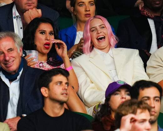 Mandatory Credit: Photo by Javier Garcia BPI Shutterstock (12172248eh) Anne-Marie watching the action on Centre Court Wimbledon Tennis Championships, Day 1, The All England Lawn Tennis and Croquet Club, London, UK - 28 Jun 2021 Wimbledon Tennis Championships, Day 1, The All England Lawn Tennis and Croquet Club, London, UK - 28 Jun 2021  Copyright: xJavierxGarcia BPI Shutterstockx 12172248eh