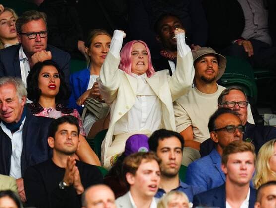Mandatory Credit: Photo by Javier Garcia BPI Shutterstock (12172248el) Anne-Marie watching the action on Centre Court Wimbledon Tennis Championships, Day 1, The All England Lawn Tennis and Croquet Club, London, UK - 28 Jun 2021 Wimbledon Tennis Championships, Day 1, The All England Lawn Tennis and Croquet Club, London, UK - 28 Jun 2021  Copyright: xJavierxGarcia BPI Shutterstockx 12172248el
