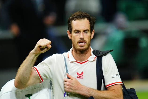 Mandatory Credit: Photo by Javier Garcia BPI Shutterstock (12172248vh) Andy Murray after victory in his first round match Wimbledon Tennis Championships, Day 1, The All England Lawn Tennis and Croquet Club, London, UK - 28 Jun 2021 Wimbledon Tennis Championships, Day 1, The All England Lawn Tennis and Croquet Club, London, UK - 28 Jun 2021  Copyright: xJavierxGarcia BPI Shutterstockx 12172248vh