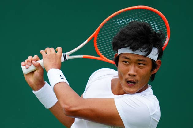 Mandatory Credit: Photo by Javier Garcia BPI Shutterstock (12173633d) Zhang Zhizhen during his first round match. Zhang is the first Chinese man in the Open Era to qualify for the main draw at Wimbledon Wimbledon Tennis Championships, Day 2, The All England Lawn Tennis and Croquet Club, London, UK - 29 Jun 2021 Wimbledon Tennis Championships, Day 2, The All England Lawn Tennis and Croquet Club, London, UK - 29 Jun 2021  Copyright: xJavierxGarcia BPI Shutterstockx 12173633d