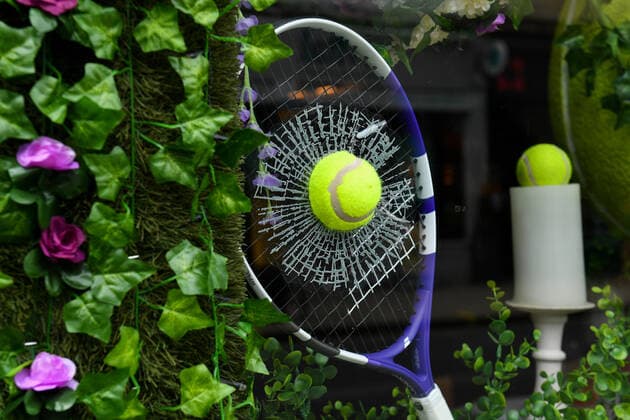 Tennis - 2021 All-England Championships - Week One - Wimbledon Shop front displays during the Wimbledon fortnight. COLORSPORT ASHLEY WESTERN 