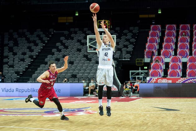 Basketball Split 29.06.2021 Olympia-Qualifikation FIBA Olympic Qualifying Tournament 2020 Gruppenphase, Gruppe A Deutschland (GER) - Mexiko (MEX) Andreas Obst (Deutschland, No.42)
