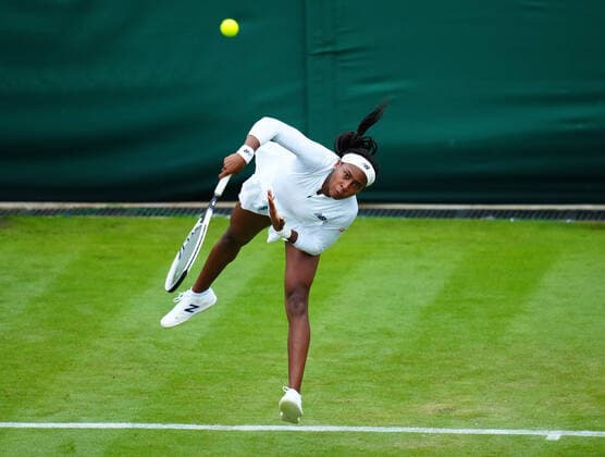 Mandatory Credit: Photo by Javier Garcia BPI Shutterstock (12173633ld) Coco Gauff during her first round match Wimbledon Tennis Championships, Day 2, The All England Lawn Tennis and Croquet Club, London, UK - 29 Jun 2021 Wimbledon Tennis Championships, Day 2, The All England Lawn Tennis and Croquet Club, London, UK - 29 Jun 2021  Copyright: xJavierxGarcia BPI Shutterstockx 12173633ld