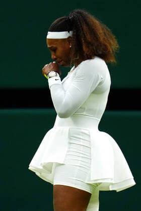 Mandatory Credit: Photo by Javier Garcia BPI Shutterstock (12173633me) Serena Williams emotional before serving during her first round match Wimbledon Tennis Championships, Day 2, The All England Lawn Tennis and Croquet Club, London, UK - 29 Jun 2021 Wimbledon Tennis Championships, Day 2, The All England Lawn Tennis and Croquet Club, London, UK - 29 Jun 2021  Copyright: xJavierxGarcia BPI Shutterstockx 12173633me