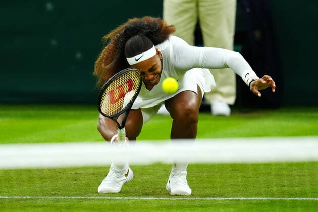 Mandatory Credit: Photo by Javier Garcia BPI Shutterstock (12173633nm) Serena Williams shouts in pain and is forced to retire hurt in her first round match Wimbledon Tennis Championships, Day 2, The All England Lawn Tennis and Croquet Club, London, UK - 29 Jun 2021 Wimbledon Tennis Championships, Day 2, The All England Lawn Tennis and Croquet Club, London, UK - 29 Jun 2021  Copyright: xJavierxGarcia BPI Shutterstockx 12173633nm