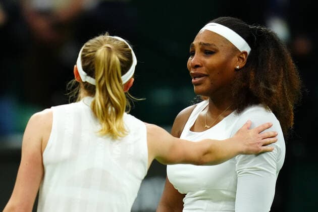 Mandatory Credit: Photo by Javier Garcia BPI Shutterstock (12173633ob) Serena Williams is forced to retire hurt in her first round match against Aliaksandra Sasnovich Wimbledon Tennis Championships, Day 2, The All England Lawn Tennis and Croquet Club, London, UK - 29 Jun 2021 Wimbledon Tennis Championships, Day 2, The All England Lawn Tennis and Croquet Club, London, UK - 29 Jun 2021  Copyright: xJavierxGarcia BPI Shutterstockx 12173633ob