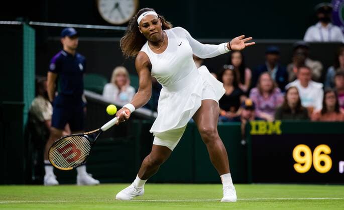 Mandatory Credit: Photo by Rob Prange Shutterstock (12173634gp) Serena Williams of the United States in action during the first round of the 2021 Wimbledon Championships Grand Slam tennis tournament Wimbledon Tennis Championships, Day 2, The All England Lawn Tennis and Croquet Club, London, UK - 29 Jun 2021 Wimbledon Tennis Championships, Day 2, The All England Lawn Tennis and Croquet Club, London, UK - 29 Jun 2021  Copyright: xRobxPrange Shutterstockx 12173634gp