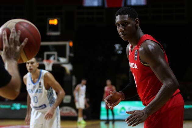 June 29, 2021, Victoria, BC, Canada: Canada s RJ Barrett waits for the next play during second half FIBA Men s Olympic Qualifying basketball action against Greece, at Memorial Arena in Victoria, Tuesday, June 29, 2021. RJ Barrett  - ZUMAc35_ 20210629_zaf_c35_026 Copyright: xChadxHipolitox