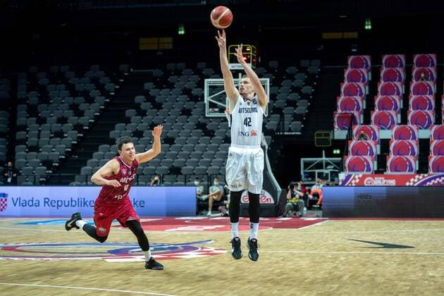 Basketball Split 29.06.2021 Olympia-Qualifikation FIBA Olympic Qualifying Tournament 2020 Gruppenphase, Gruppe A Deutschland (GER) - Mexiko (MEX) Andreas Obst (Deutschland, No.42)
