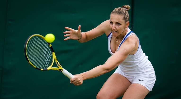Mandatory Credit: Photo by Rob Prange Shutterstock (12189892z) Kristyna Pliskova of the Czech Republic in action during the first round of the 2021 Wimbledon Championships Grand Slam tennis tournament Wimbledon Tennis Championships, Day 3, The All England Lawn Tennis and Croquet Club, London, UK - 30 Jun 2021 Wimbledon Tennis Championships, Day 3, The All England Lawn Tennis and Croquet Club, London, UK - 30 Jun 2021  Copyright: xRobxPrange Shutterstockx 12189892z