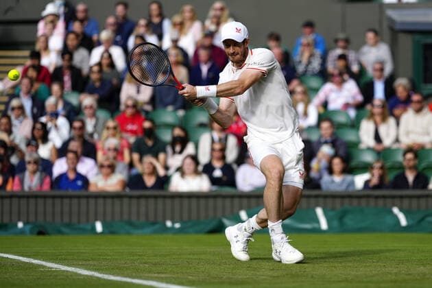 Mandatory Credit: Photo by Shutterstock (12190134dh) Andy Murray during his second round match Wimbledon Tennis Championships, Day 3, The All England Lawn Tennis and Croquet Club, London, UK - 30 Jun 2021 Wimbledon Tennis Championships, Day 3, The All England Lawn Tennis and Croquet Club, London, UK - 30 Jun 2021  Copyright: xShutterstockx 12190134dh