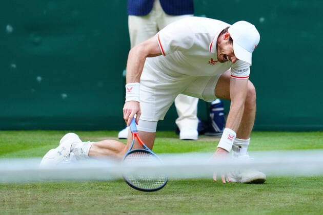 Mandatory Credit: Photo by Javier Garcia BPI Shutterstock (12189891ly) Andy Murray struggles with an injured groin during his second round match Wimbledon Tennis Championships, Day 3, The All England Lawn Tennis and Croquet Club, London, UK - 30 Jun 2021 Wimbledon Tennis Championships, Day 3, The All England Lawn Tennis and Croquet Club, London, UK - 30 Jun 2021  Copyright: xJavierxGarcia BPI Shutterstockx 12189891ly