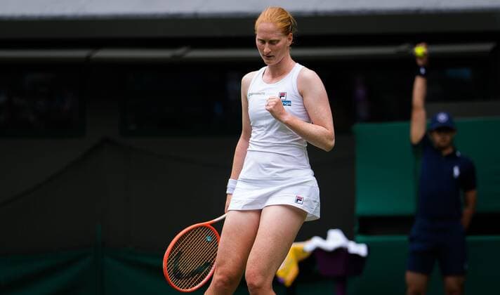 Mandatory Credit: Photo by Rob Prange Shutterstock (12189892hd) Alison Van Uytvanck of Belgium in action during the first round of the 2021 Wimbledon Championships Grand Slam tennis tournament Wimbledon Tennis Championships, Day 3, The All England Lawn Tennis and Croquet Club, London, UK - 30 Jun 2021 Wimbledon Tennis Championships, Day 3, The All England Lawn Tennis and Croquet Club, London, UK - 30 Jun 2021  Copyright: xRobxPrange Shutterstockx 12189892hd