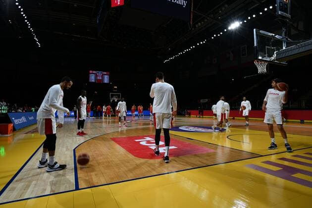 June 30, 2021, Victoria, BC, Canada: The Canadian Men s Olympic Basketball team warm up at the FIBA Olympic Qualifying Tournament at the Save-On-Foods Memorial Centre in Victoria, BC, Canada. Victoria Canada - ZUMAm115 20210630_zap_m115_019 Copyright: xMikexMastrandreax